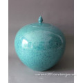 blue colored glaze porcelain jar